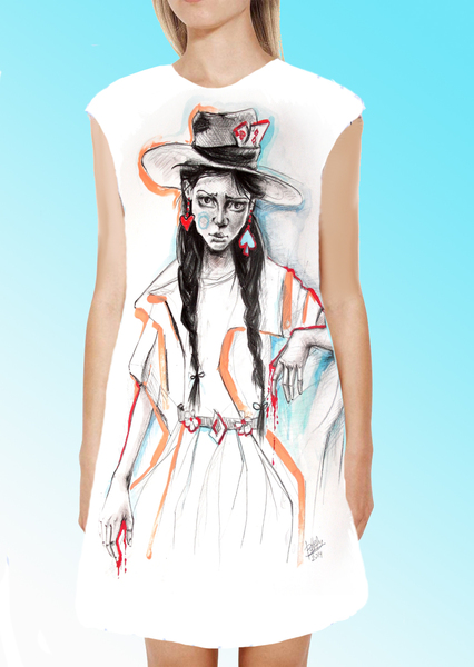 White Dress with Print Alice