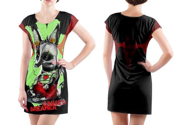 Dress with   Print I am a Dreamer - COTTON