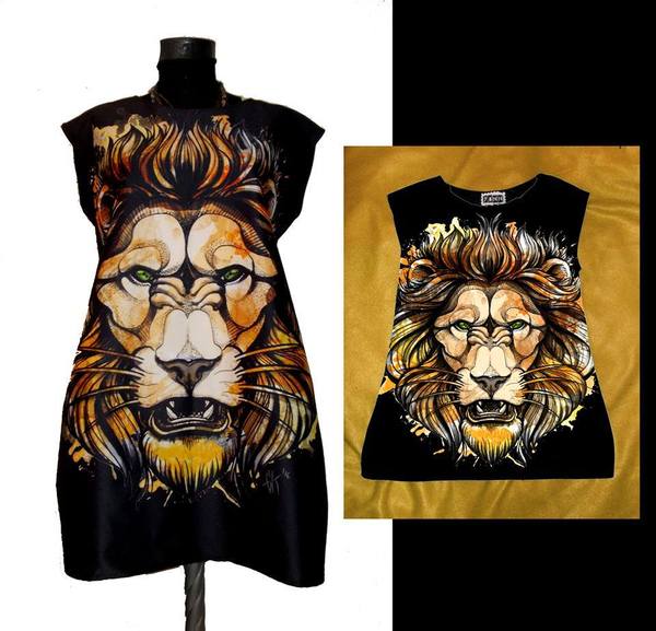 Set Dresses for Mom and Child with Print Lion