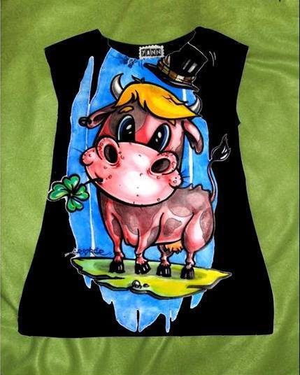 Cartoon Cow Girl's Dress