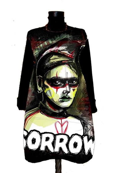 Рокля с принт - Sorrow