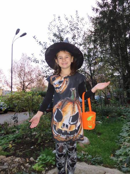Dress with Print for Children Halloween JACK O LANTERN