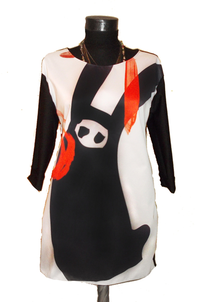 Dress with Print Scary Rabbit- long sleeve
