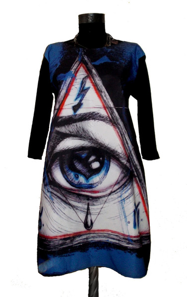 Illuminati Eye Dress Long Sleeves