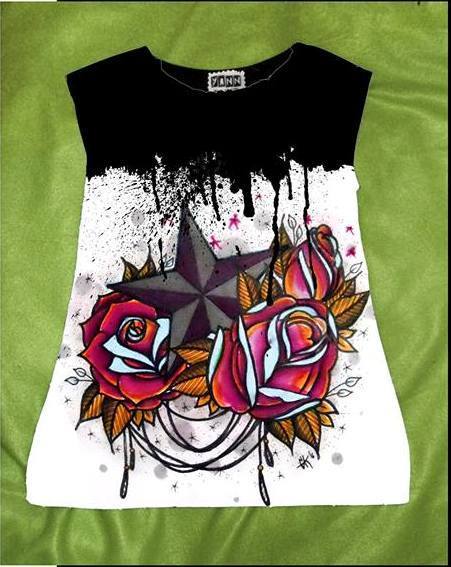 Dress with Print for Children Roses and Star