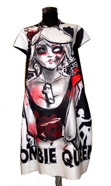 Dress with Print Zombie Queen
