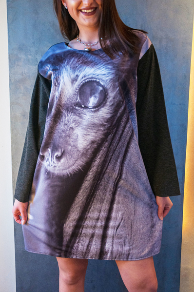 Dress with Print Bat - long sleeve