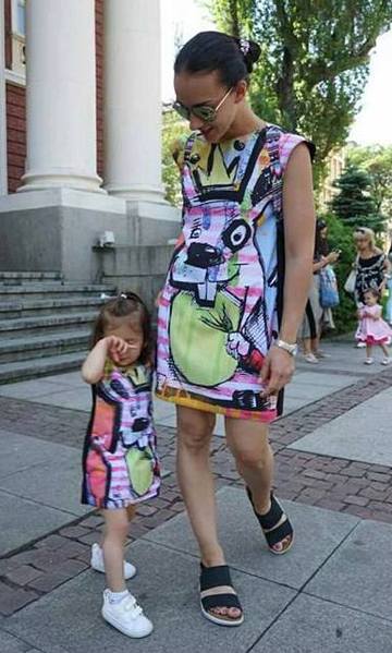 Set Dresses for Mom and Child with Print Rabbit