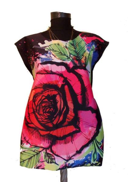 Dress with Print Big Rose promo  10