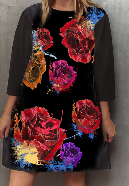 Dress with Print Red Roses promo  10