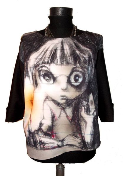 Blouse with Print I Love Books 