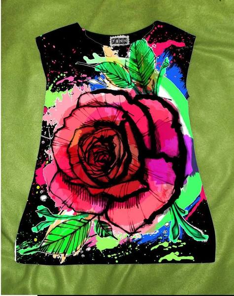 Dress with Print for Children Rose