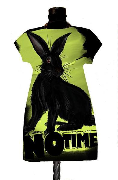 Dress With Print Black Rabbit Green